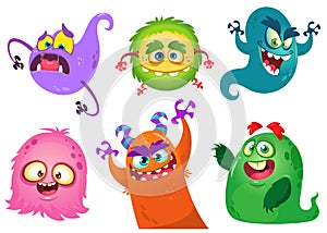 Cartoon Monsters collection. Vector set of cartoon monsters isolated