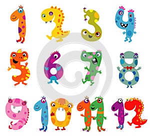 Cartoon monsters numbers