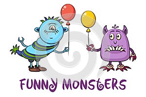 Cartoon Monsters Set