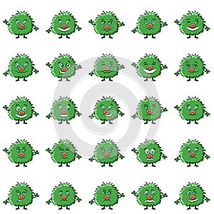 Cartoon Monsters Smilies Set