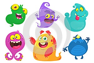 Cartoon Monsters. Vector set of cartoon monsters isolated.