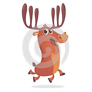 Cartoon Moose Character Vector Illustration.