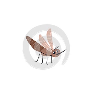Cartoon mosquito character. Vector insect illustration.