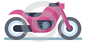 Cartoon motorcycle icon. Classic road bike. Side view