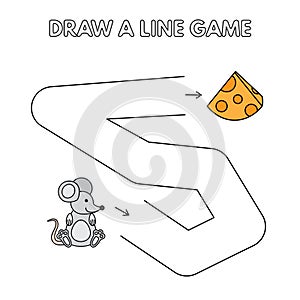 Cartoon Mouse Draw a Line Game for Kids