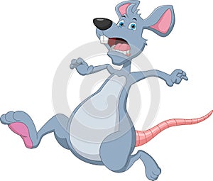 Cartoon mouse running scared