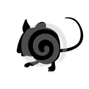 Cartoon mouse vector illustration black silhouette