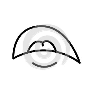 Cartoon mouth line icon. Character hand.