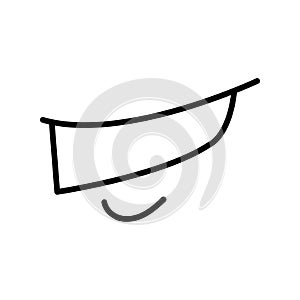 Cartoon mouth line icon. Character hand.