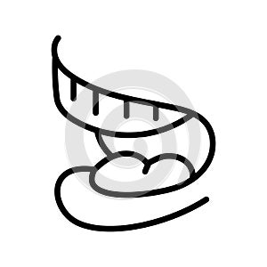 Cartoon mouth line icon. Character hand.