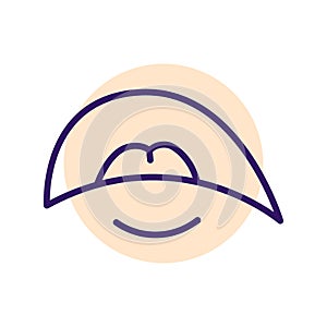 Cartoon mouth line icon. Character hand.