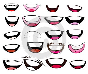 Cartoon Mouths collection Vector Set