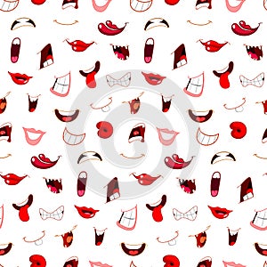 Cartoon mouths pattern