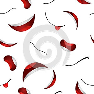 Cartoon mouths seamless pattern