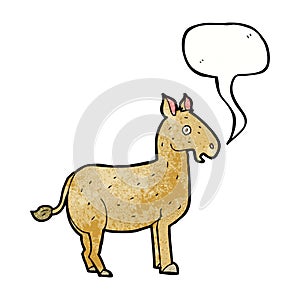 cartoon mule with speech bubble