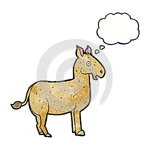 cartoon mule with thought bubble