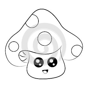 Cartoon Mushroom with face coloring page