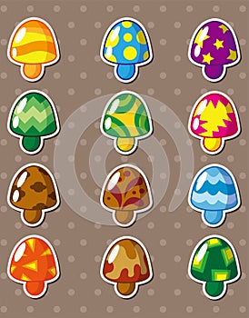 Cartoon mushroom stickers