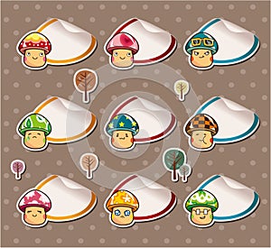 Cartoon mushroom Stickers ,Label