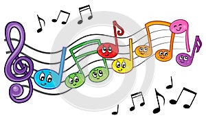 Cartoon music notes theme image 2