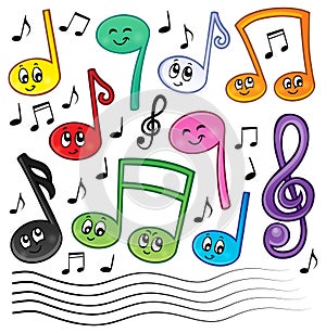 Cartoon music notes theme image 1