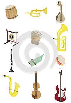 Cartoon musical instrument icon