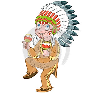 Cartoon native american indian chief