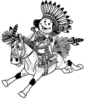Cartoon native indian boy