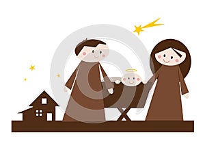 Cartoon nativity scene