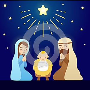 Cartoon Nativity Scene