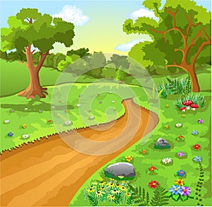 Cartoon natural landscape