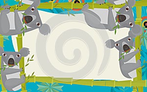 Cartoon nature frame - horizontal - nature - koala bear