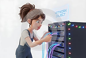 Cartoon Network Technician Connecting Cables