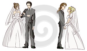 Cartoon newlyweds