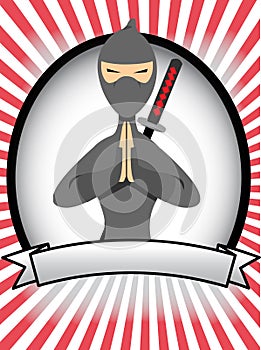 Cartoon Ninja Oval Banner Ad