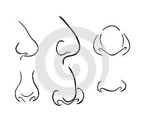 cartoon nose SET,vector symbol icon design. Beautiful illustration isolated on white background