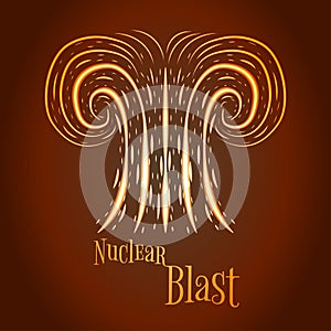 Cartoon nuclear blast vector illustration