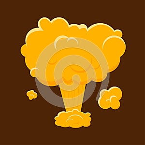 Cartoon Nuclear Bomb Explosion. Vector