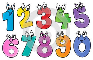 Cartoon numbers theme set 1