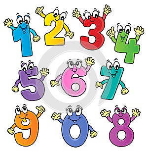 Cartoon numbers theme set 2