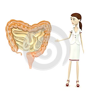 Cartoon nurse with intestines