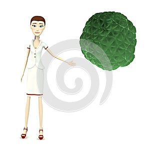 Cartoon nurse with morula cell