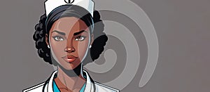 a cartoon of a nurse wearing a white hat and stethoscope