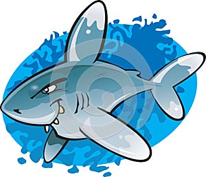 Cartoon Oceanic White tip Shark