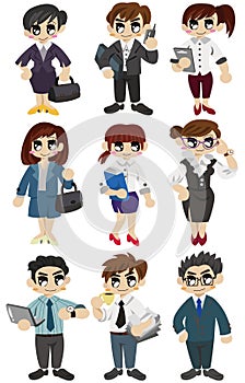 Cartoon office worker icon