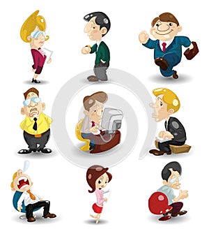 Cartoon office workers icon