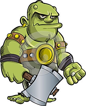 Cartoon ogre with a big axe