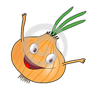 Cartoon onion hand-drawn