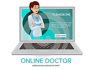 cartoon online doctor consultation