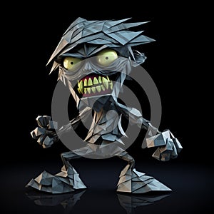 Cartoon Origami Zombie: Faceted Forms And Organic Sculpting